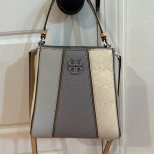 Tory Burch Gray and Cream Shoulder Bag